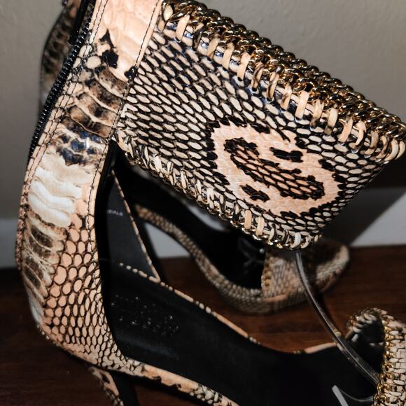 Charlotte Russe NIB Open Toe Ankle Strap Faux Snakeskin Cadence Stilettos, 10 - Picture 5 of 12